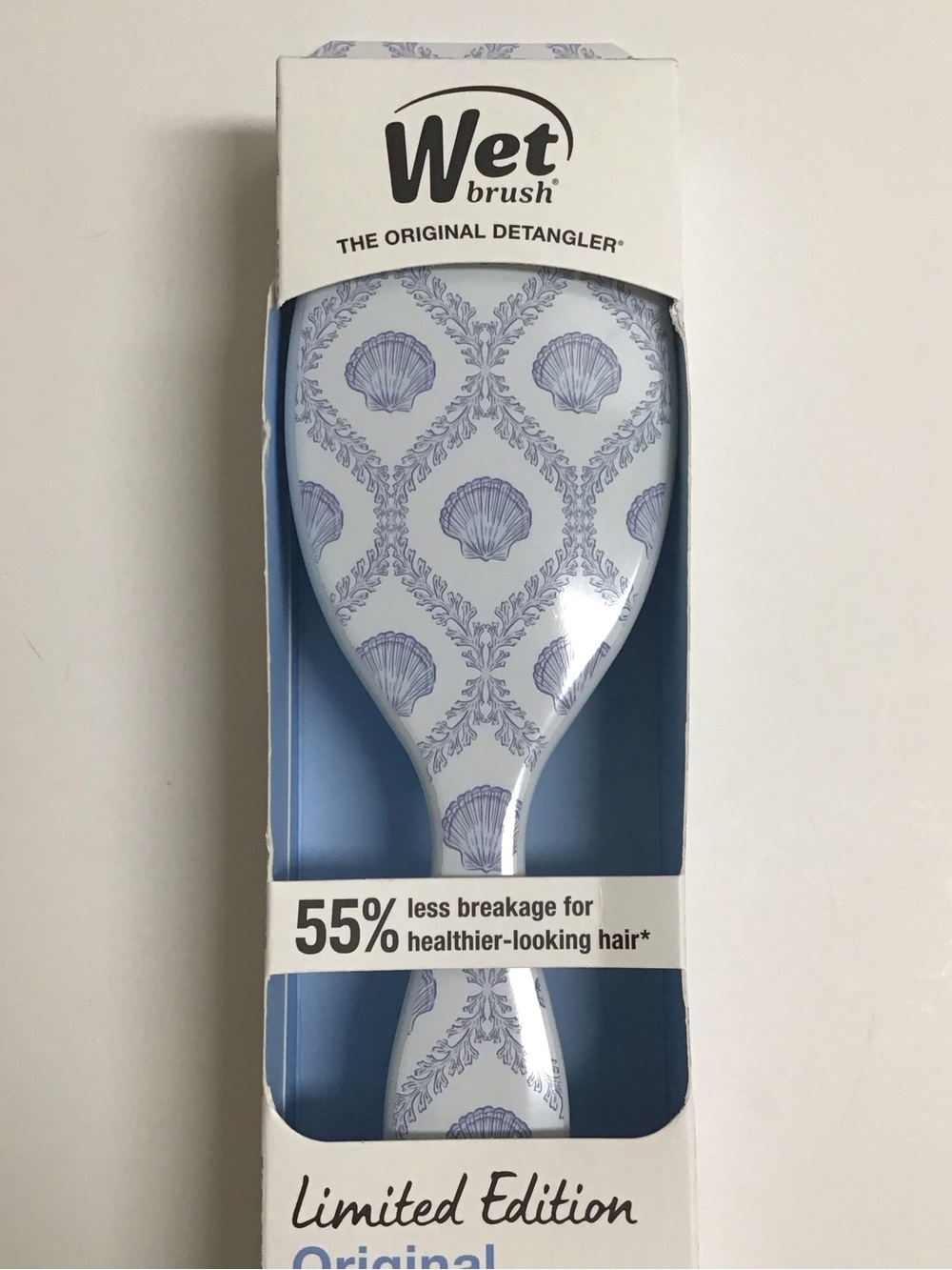Wet Brush Original Detangler Hair Brush BLUE SEASHELL Limited Edition Beach NEW